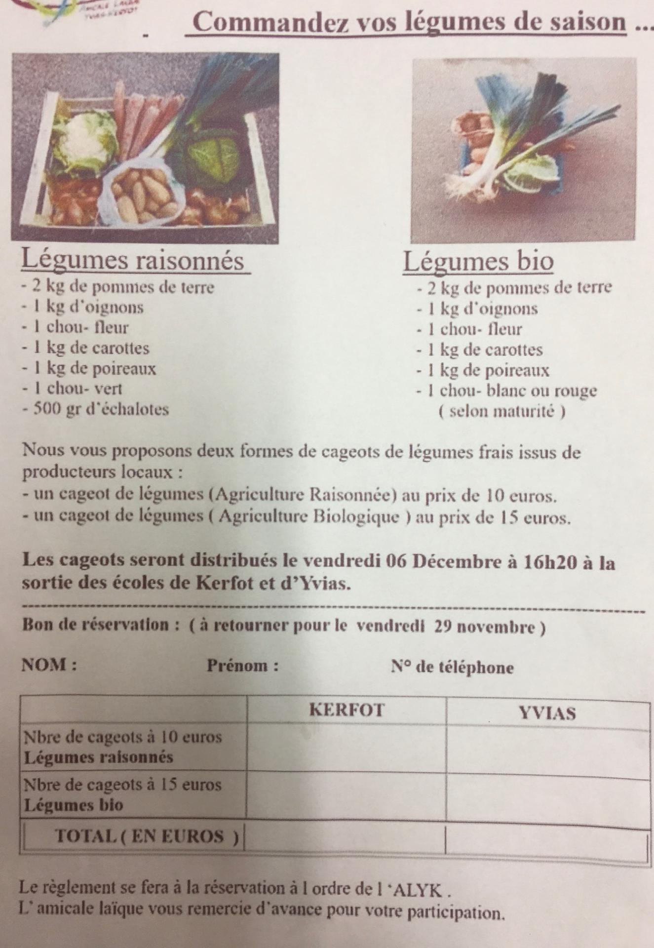 Commandez vos legumes de saison